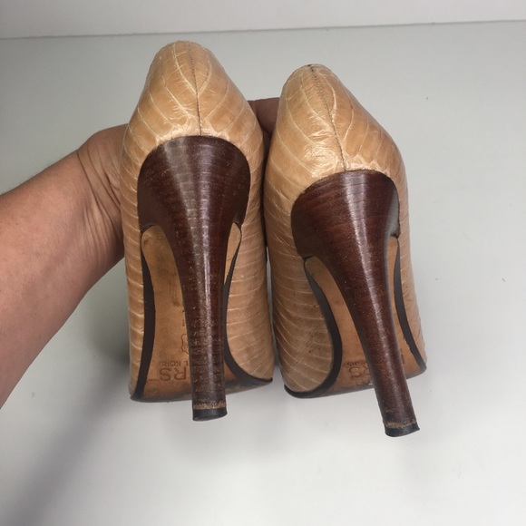 Michael Kors Snake Skin Heels Pumps Ombre Tan 8 - Picture 5 of 9